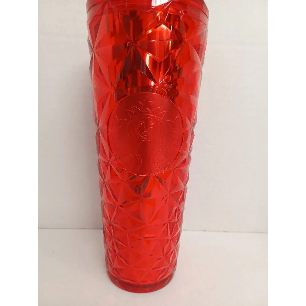 Starbucks Holiday 2023 24 Oz Venti Tumbler‎ Poinsettia Red Prism Cold Cup
